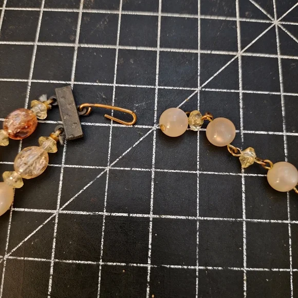 Vintage Double Strand Glass Necklace & Clip-On Earring Set, 1950s-1960s … - Picture 4 of 12